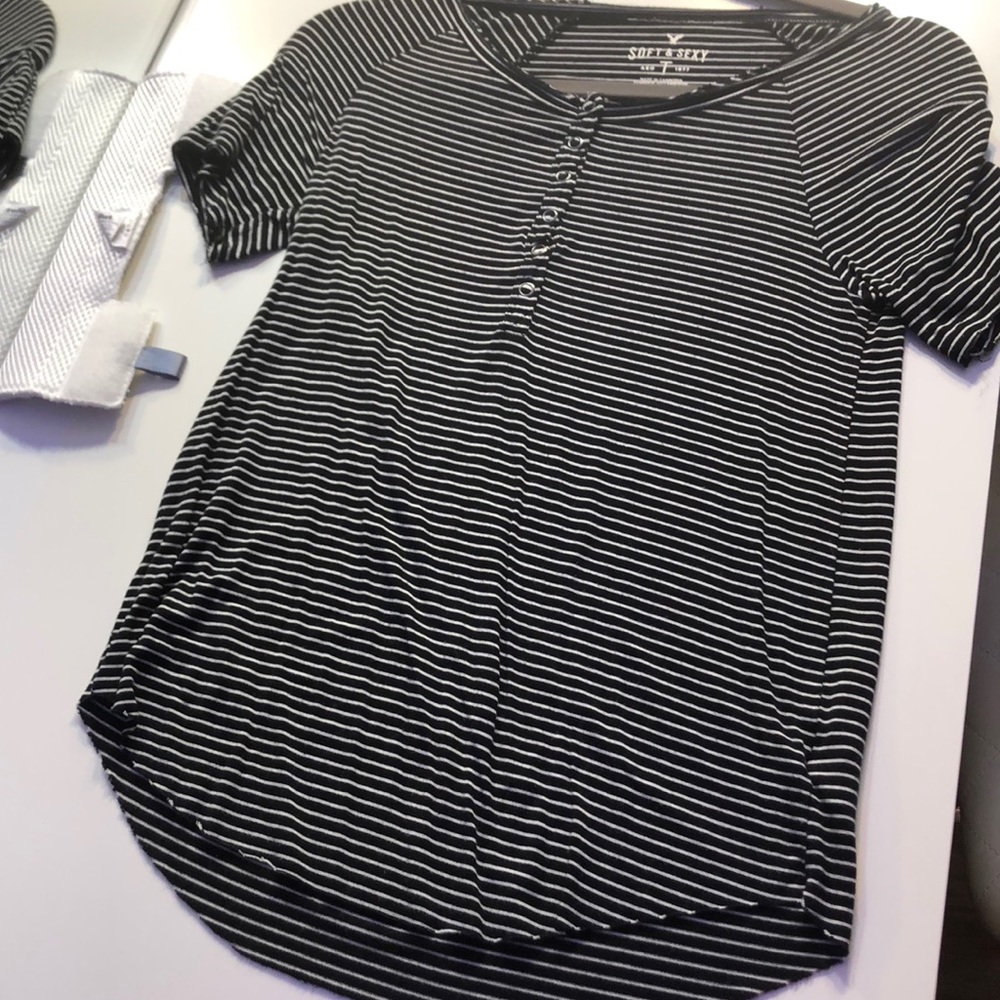 striped american eagle soft and sexy tee